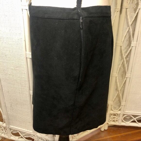 J.O.A. Skirt Black Faux Suede Wrap Mini Asymmetrical Hem Front size Medium - Picture 9 of 16